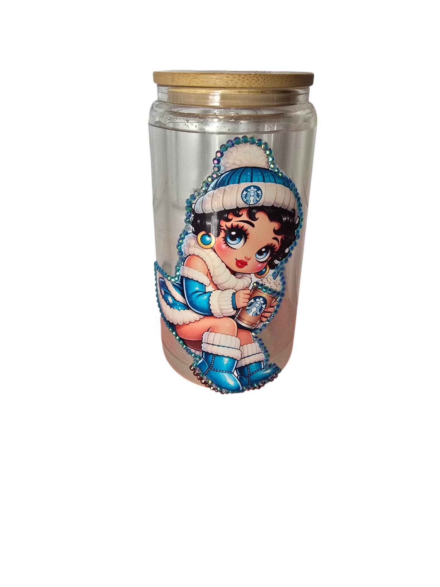 16 oz Winter Betty Glass Snowglow Tumbler