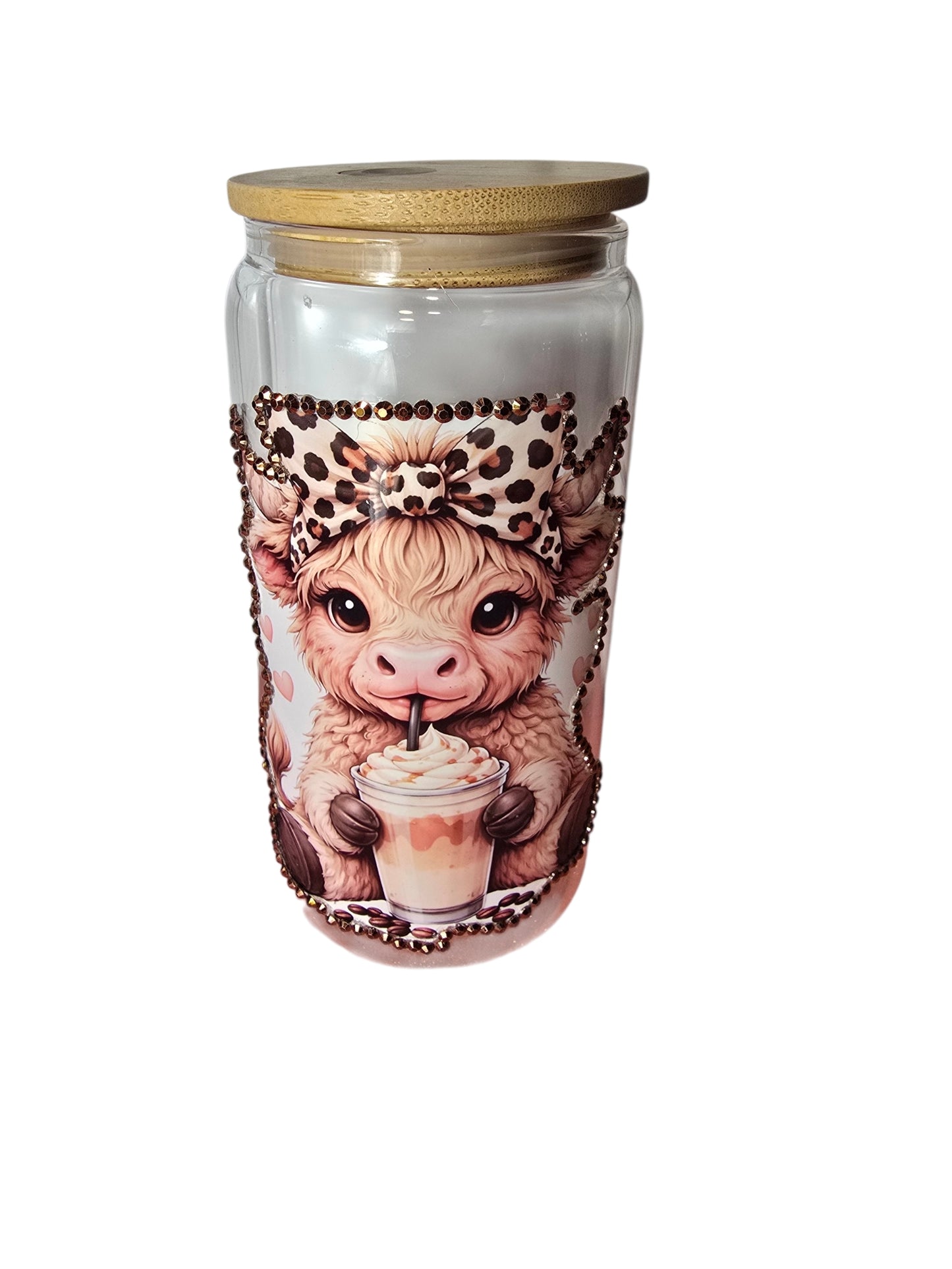 16 oz Highland Cow Glass Tumbler