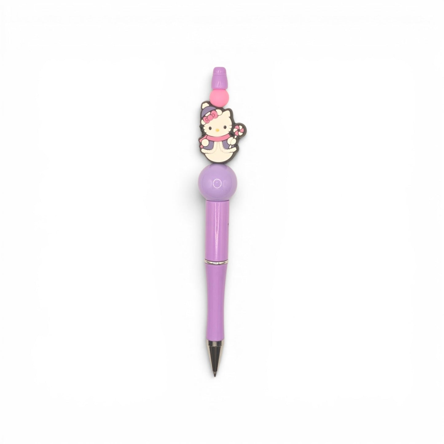 Purple Kitty Beaded Pen