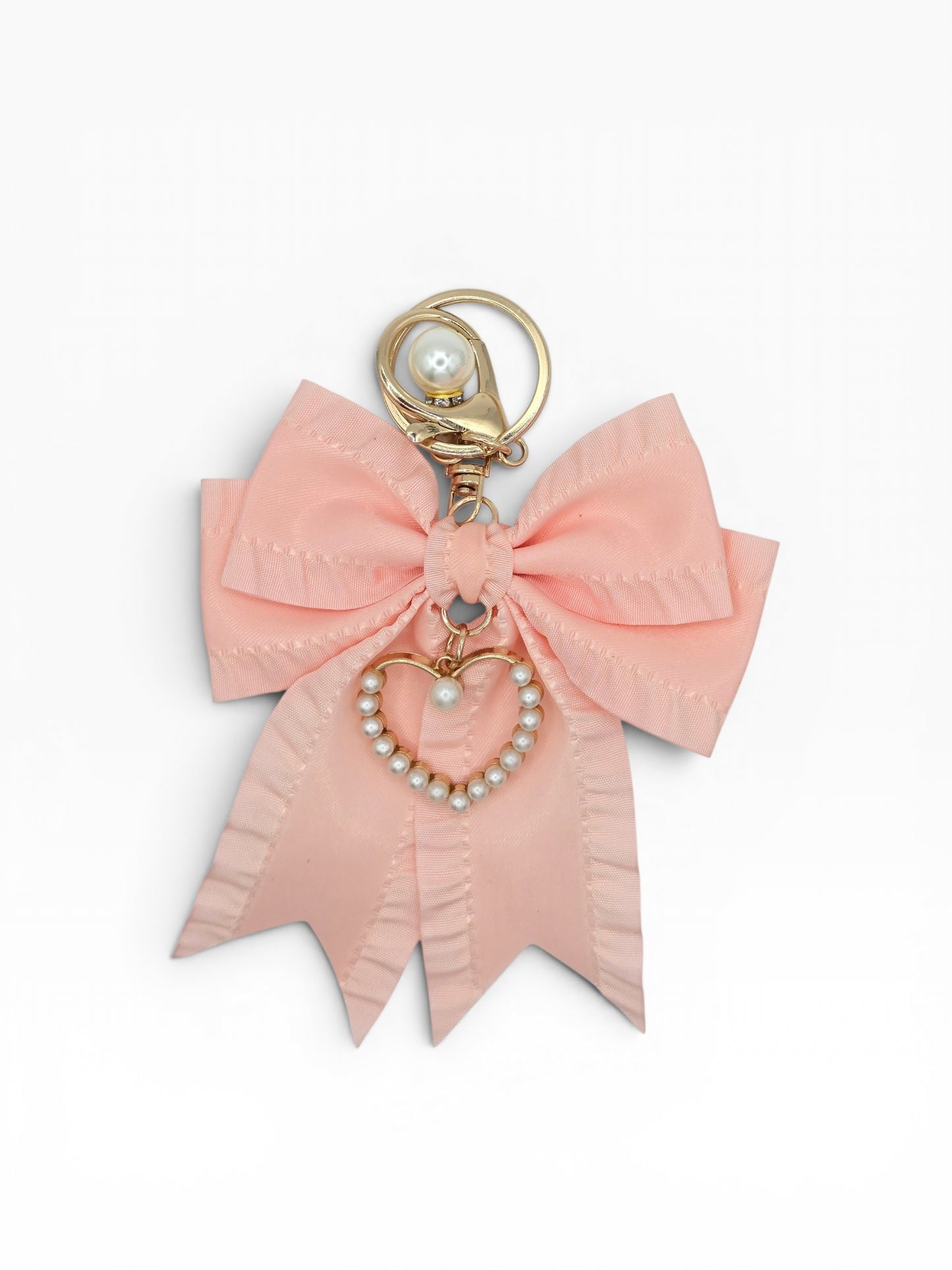 Blush Heart Bow Charm