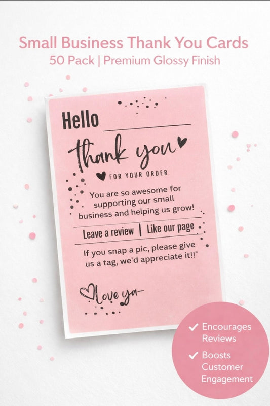 Thank You Card Stickers for Small Business Packaging 💕